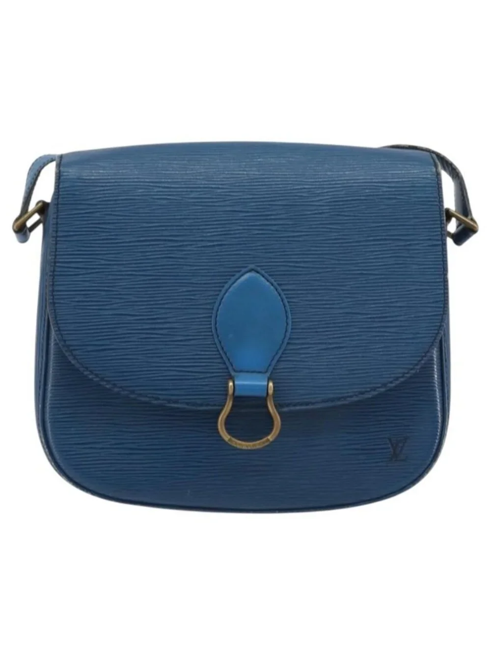 Authentic LOUIS VUITTON Epi Saint Cloud GM Shoulder Bag Blue M52195 LV